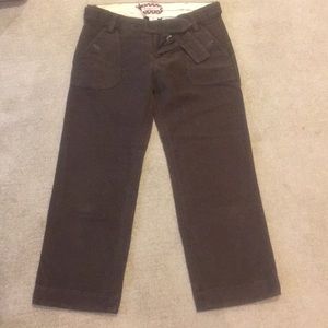 A & F Army Green Cropped Pants